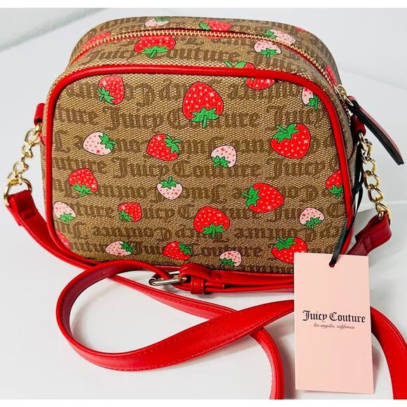 Juicy Couture Strawberry Crossbody Camera Bag - Monogram Canvas, Red Accents - Picture 2 of 5